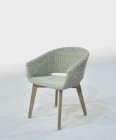 AKS Lagos Stuhl Geflecht 61x62x78 cm white wash, incl. Kissen