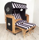 AKS Kiel Strandkorb 162x131x155 cm Geflecht schwarz