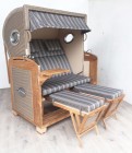 AKS Kiel Strandkorb 162x131x155 cm Geflecht kubu grau
