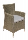 AKS Mailand Geflechtstuhl 61x61x86 cm grey willow, incl. Kissen