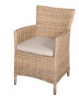 AKS Mailand Geflechtstuhl 61x61x86 cm nature seagrass, incl. Kissen