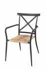 AKS Skagen Stuhl Rattan 56x57x84 cm schwarz/natur