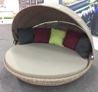 AKS Malante Loungeinsel Geflecht 198x198x102 cm Seashell, incl. Kissen