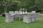 AKS Hörnum Dining Set 9-teilig Geflecht light grey