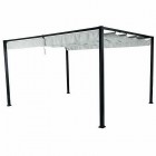 AKS Garda Sonnendach Pavillon 4x3 m anthrazit, Dach hellgrau