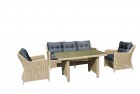AKS Bonita Diningset 4-teilig antique pine, Kissen dunkelgrau