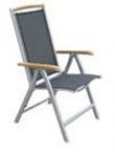 AKS Luna Klappsessel Alu 61x108x66 cm silber/schwarz