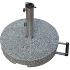 Granitschirmständer rund 50 kg grau mit ausziehbarem Griff