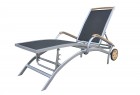 AKS Luna Sonnenliege Alu 189x53x71 cm silber/schwarz