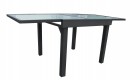 AKS Giga Cantus Ausziehtisch Alu 90-180x90 cm charcoal, Glas weiß
