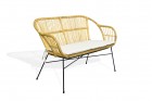 AKS Firenze Bank Rattan 113x65x82 cm honey, Incl. Kissen