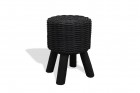 AKS Hocker Rattan 34x45 cm schwarz