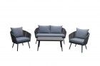 AKS Nashville Loungegruppe 4-teilig Geflecht taupe, incl. Kissen
