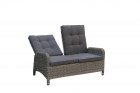 AKS Cleveland Loungesofa 140x87x66 cm Geflecht grau, incl. Kissen