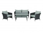 AKS Belleville Loungeset 4-teilig Geflecht lead grey