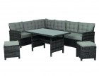 AKS Richmond Loungeset 5-teilig Geflecht lead grey