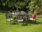 AKS Sheffield Dining Set 1 Tisch, 6 Sessel Aluguß, bronze