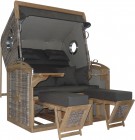 AKS Flensburg Strandkorb Teak 147,5x85,5x181 cm seashell, Des. 165