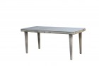 AKS Cleveland Diningtisch 180x90x74 cm Geflecht grey-shell, khaki Glas