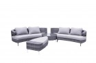 AKS Bahamas Loungeset Geflecht 4-teilig Geflecht rauch, Kissen grau