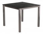 AKS Ballina Tisch Edelstahl HPL Platte 90x90x75 cm grau, patina rock