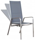 AKS Dundee Relaxsessel Edelstahlrahmen Teakarmlehne 77x56x112 cm grau