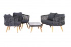 Have&Stol Nora Loungegruppe Geflecht 4-teilig Akazienholz/anthr.-natur