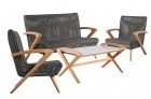 Have&Stol Novi Loungegruppe Rope 4-teilig Teakholz/anthr.-natur-grau
