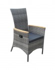 AKS Legnano Move Sessel 62x72x102 cm Geflecht grau, incl. Kissen
