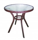 AKS Gomera Tisch Glas 72 cm Geflecht cappuccino
