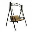 AKS Sheffield Schaukelbank Aluminiumguss bronze, Kissen beige 149x129x195,5 cm