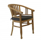 AKS Bergen Diningsessel Teakholz natur, Kissen anthrazit 60x60x88 cm