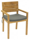 AKS Salo Diningsessel Teakholz natur, Kissen anthrazit 60x56x89 cm