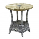 AKS Ohio Beistelltisch Aluminium Polyrattan Kunstoffgeflecht grey shell 50 cm