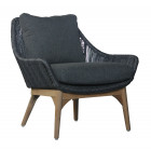 AKS Mendoza Diningsessel Polyrattan light coal Kissen Copacabana