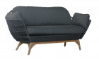 AKS Mendoza Loungesofa Polyrattan/Kunstoffgeflecht light coal