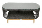 AKS Mendoza Loungetisch Polyrattan Aluminium light coal 110x60x43 cm