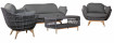 AKS Mendoza Loungegruppe Polyrattan light coal Kissen Copacabana