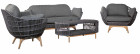 AKS Mendoza Loungegruppe Polyrattan light coal Kissen Copacabana