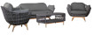 AKS Mendoza Loungegruppe Polyrattan light coal Kissen Copacabana