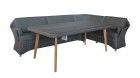 AKS Buccino Loungegruppe Polyrattan/Kunstoffgeflecht stone grey