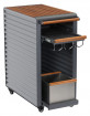 AKS Pilot Servierwagen Aluminium silber Teakholz 76,5x40x88 cm