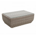 AKS Monte Carlo Kaffeetisch Polyrattan Aluminium white shell 100x65x37 cm