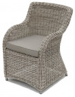 AKS Hörnum Diningsessel Polyrattan Kunstoffgeflecht Aluminium white shell