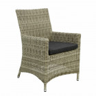 AKS Chicago Stuhl Polyrattan Aluminium white shell 70x65x95 cm
