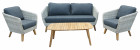 AKS San Francisco Loungegruppe Polyrattan/Kunstoffgeflecht white shell