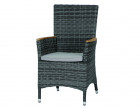 AKS Locarno Loungesessel Polyrattan/Kunstoffgeflecht graphit Teakarmlehnen 66x60x95,5 cm