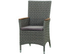 AKS Locarno Loungesessel Polyrattan/Kunstoffgeflecht taupe Teak Armlehnen 64x61x96 cm