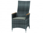 AKS Locarno Diningsessel Move Polyrattan/Kunstoffgeflecht graphit Teak Armlehnen 76x64x107 cm
