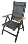 AKS Fremont Klappstuhl Aluminium Textilen dunkelgrau 66,5x62x110 cm